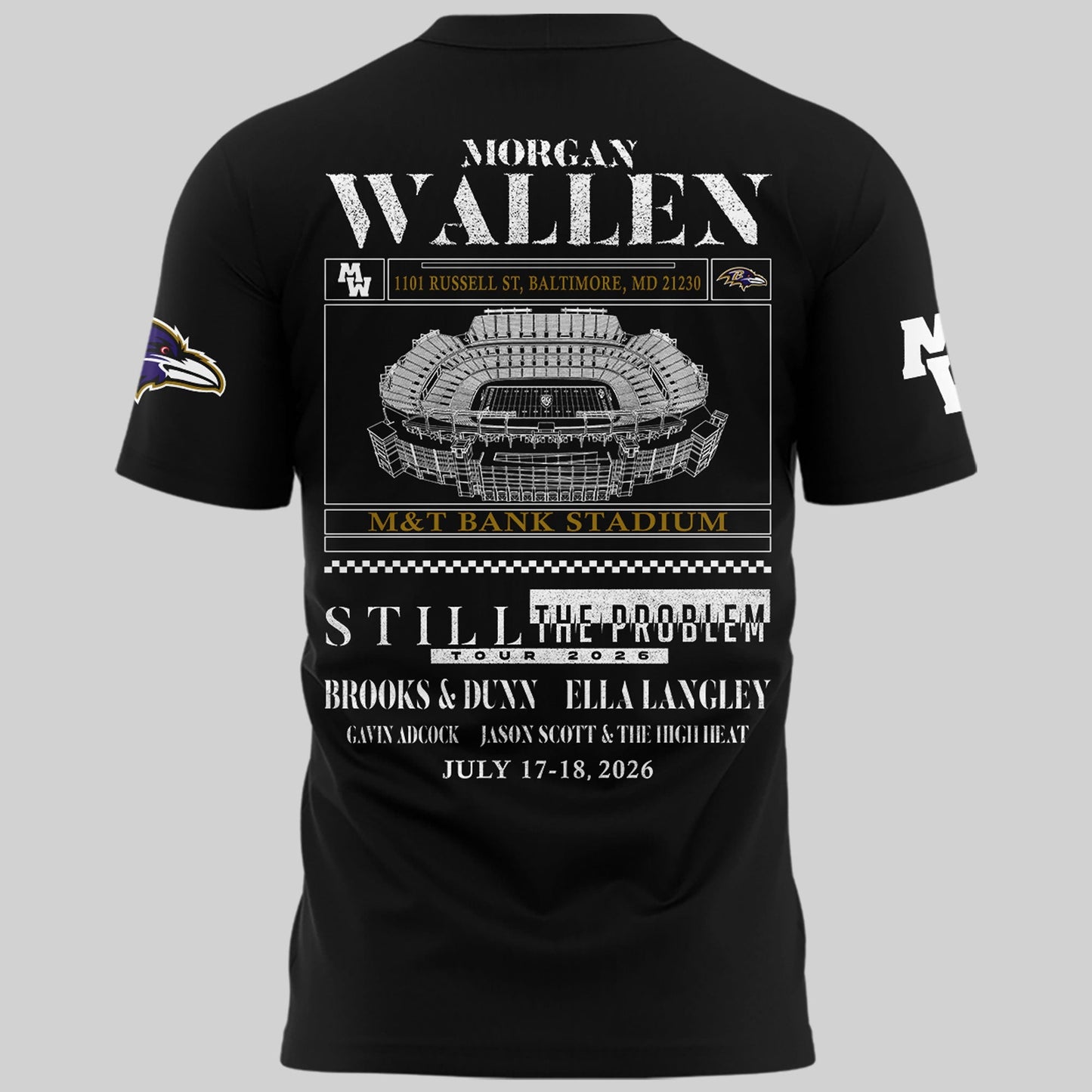 Special New Edition Baltimore Ravens x MW Black Tshirt 2026