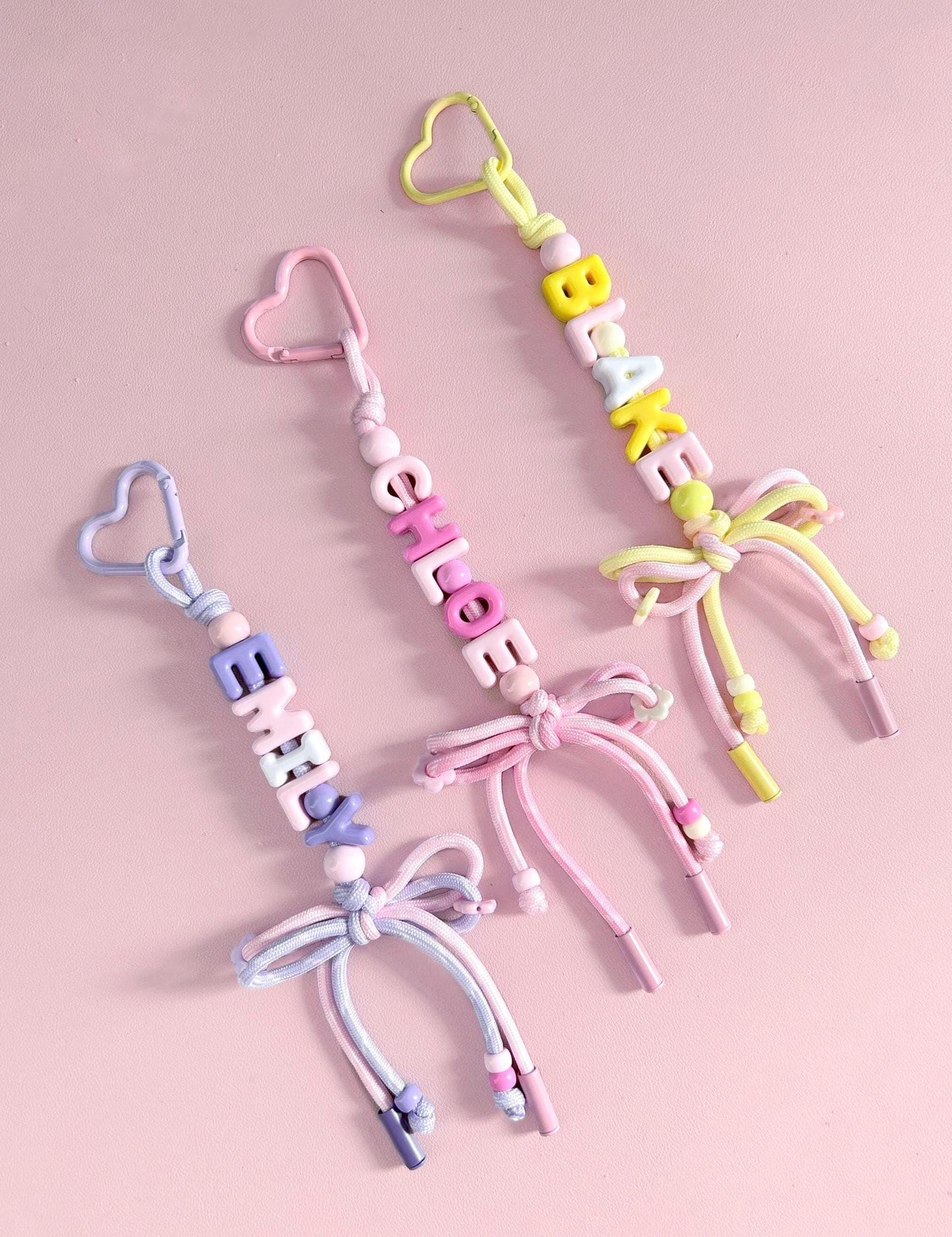 Personalized Beaded Name Keychain: Custom School Bag Charm, Back to School