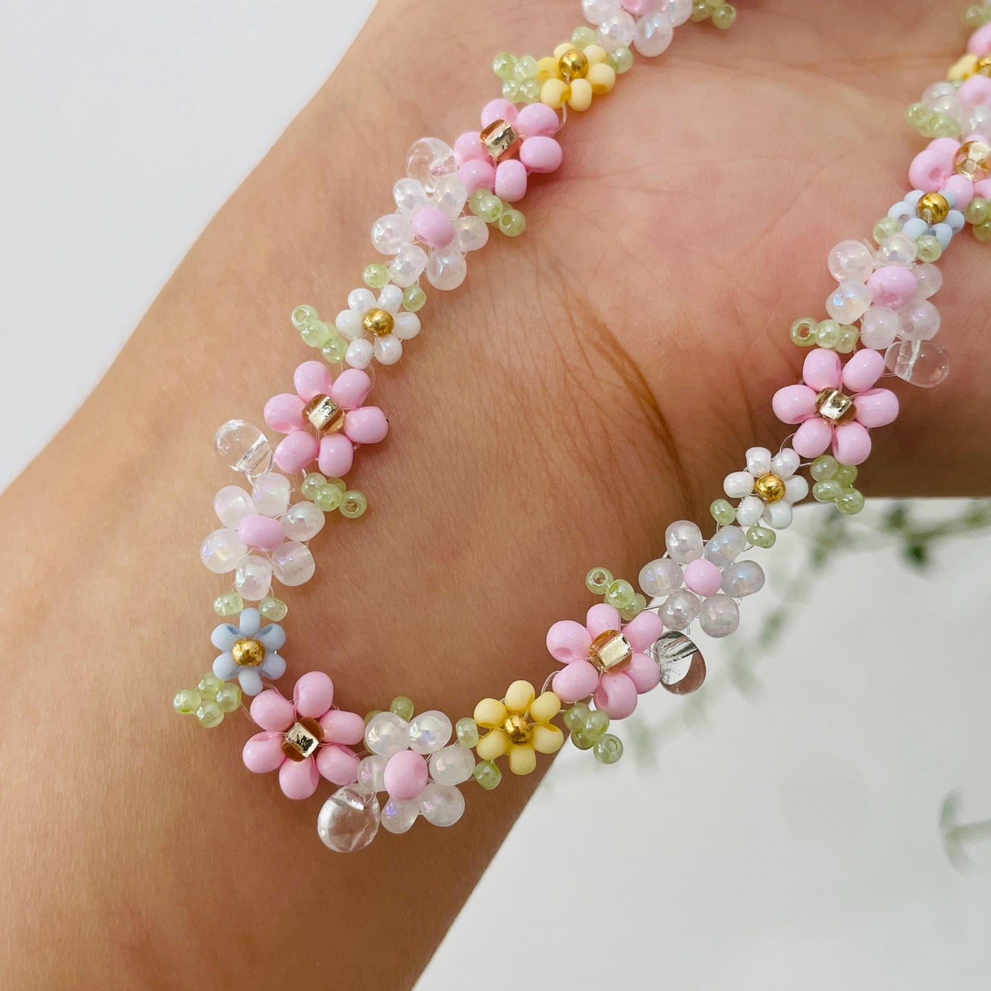 Handmade Beaded Flower Phone Charm Strap: Colorful Cell Phone Chain
