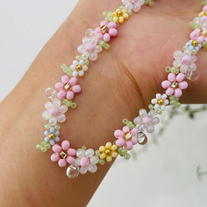 Handmade Beaded Flower Phone Charm Strap: Colorful Cell Phone Chain