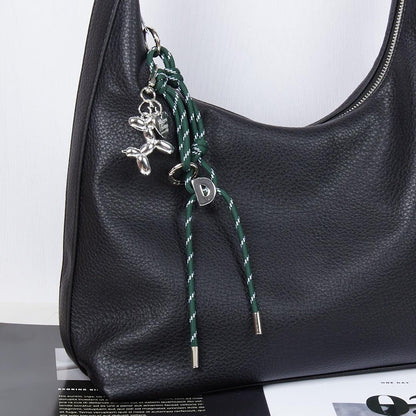 Custom Initial Paracord Bag Charm, Balloon Dog Accent