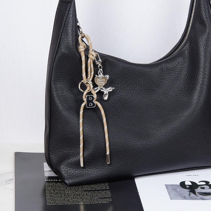 Custom Initial Paracord Bag Charm, Balloon Dog Accent