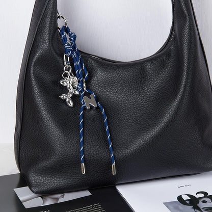 Custom Initial Paracord Bag Charm, Balloon Dog Accent