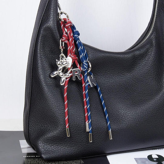 Custom Initial Paracord Bag Charm, Balloon Dog Accent
