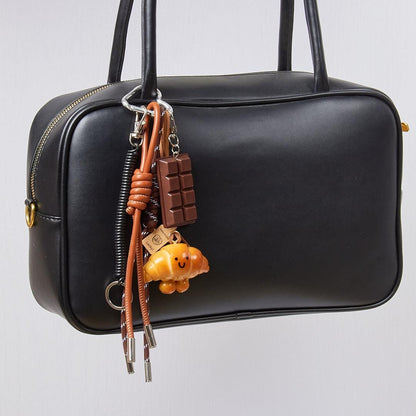 Handmade Croissant & Chocolate Charm, French Bakery Purse Accessory