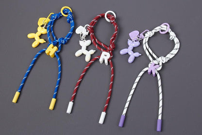 Personalized Rope Bag Charm with Initial & Balloon Dog