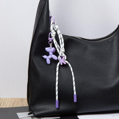 Personalized Rope Bag Charm with Initial & Balloon Dog