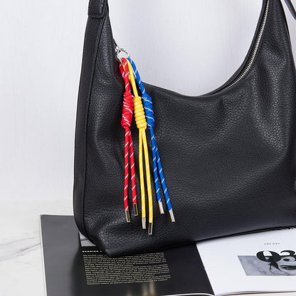 Braided Paracord Bag Charm with Metal Buckles