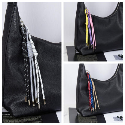 Braided Paracord Bag Charm with Metal Buckles