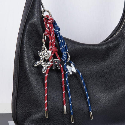 Custom Initial Paracord Bag Charm, Balloon Dog Accent