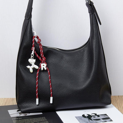 Personalized Rope Bag Charm with Initial & Balloon Dog
