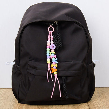 Custom Name Bag Charm - Colorful Acrylic Letters & Beads