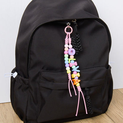 Custom Name Bag Charm - Colorful Acrylic Letters & Beads