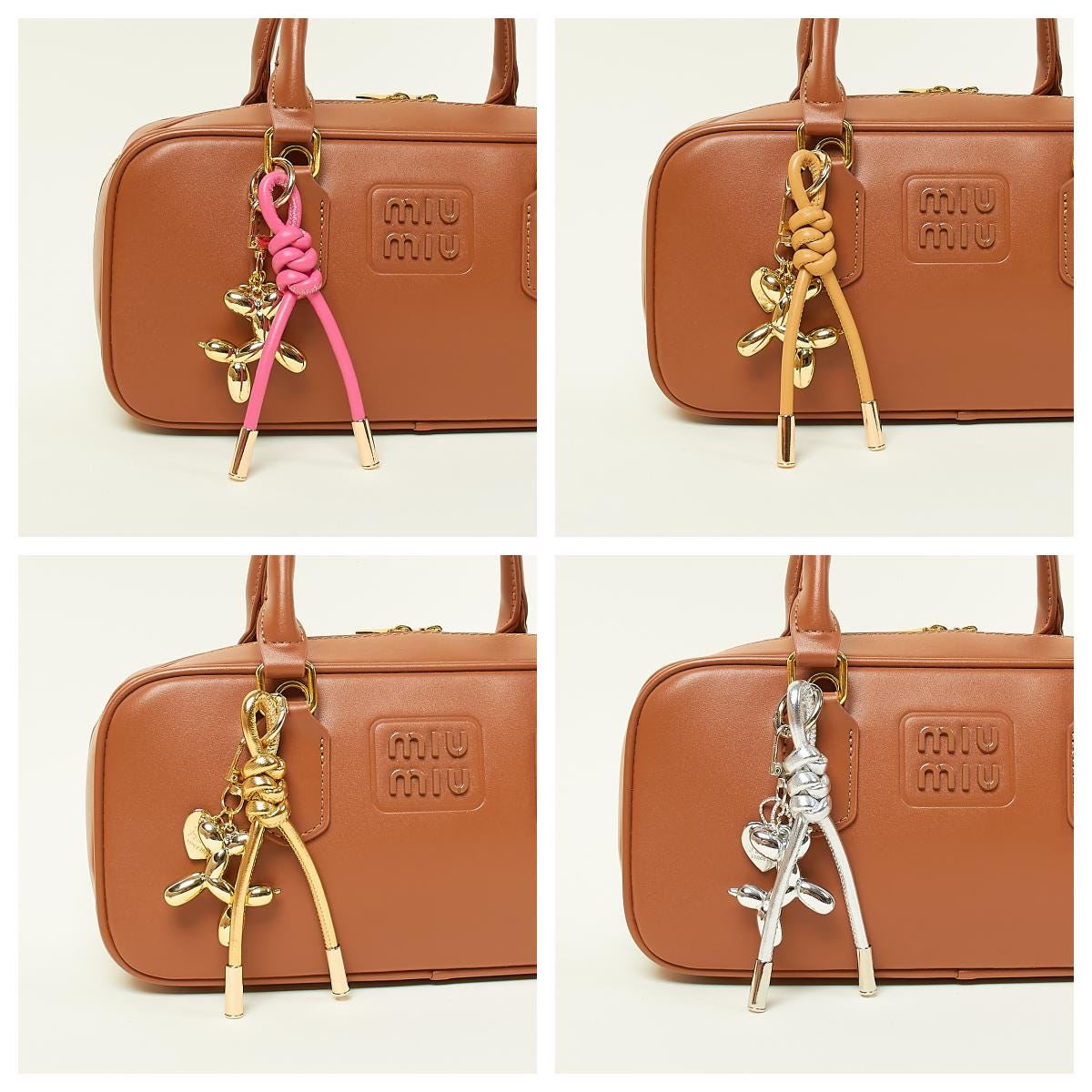 Balloon Dog Bag Charm: Leather Rope Keychain, Purse Accessories