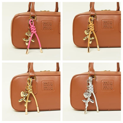Balloon Dog Bag Charm: Leather Rope Keychain, Purse Accessories