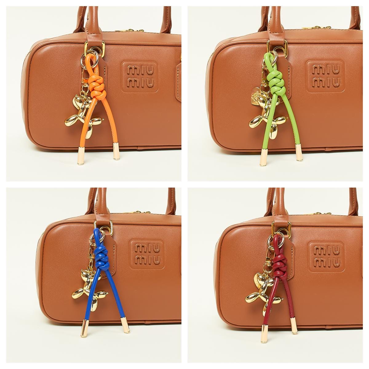 Balloon Dog Bag Charm: Leather Rope Keychain, Purse Accessories