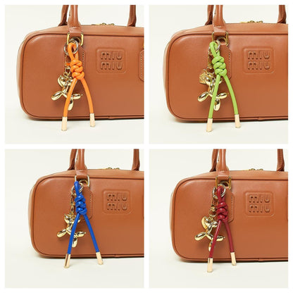 Balloon Dog Bag Charm: Leather Rope Keychain, Purse Accessories