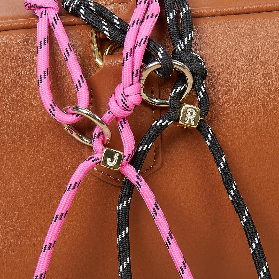 Custom Paracord Bag Charm - Personalized Titanium Steel Letter Bead Keychain