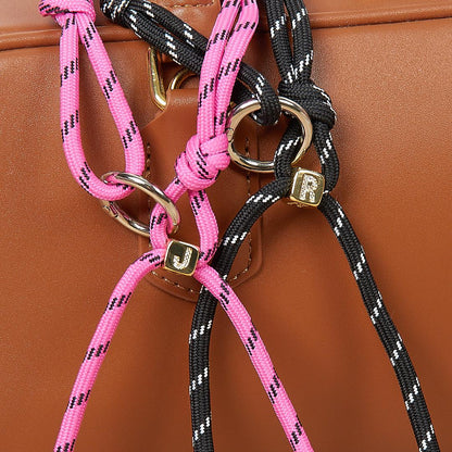 Custom Paracord Bag Charm - Personalized Titanium Steel Letter Bead Keychain