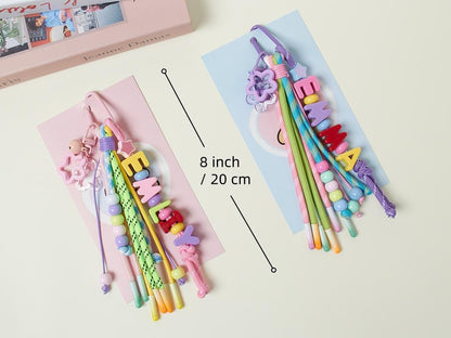 Custom Name Bag Charm, Colorful Acrylic Letter & Rope, Diaper Bag Accessory
