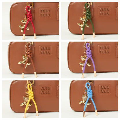 Balloon Dog Bag Charm: Leather Rope Keychain, Purse Accessories