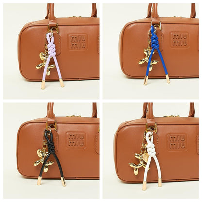 Balloon Dog Bag Charm: Leather Rope Keychain, Purse Accessories