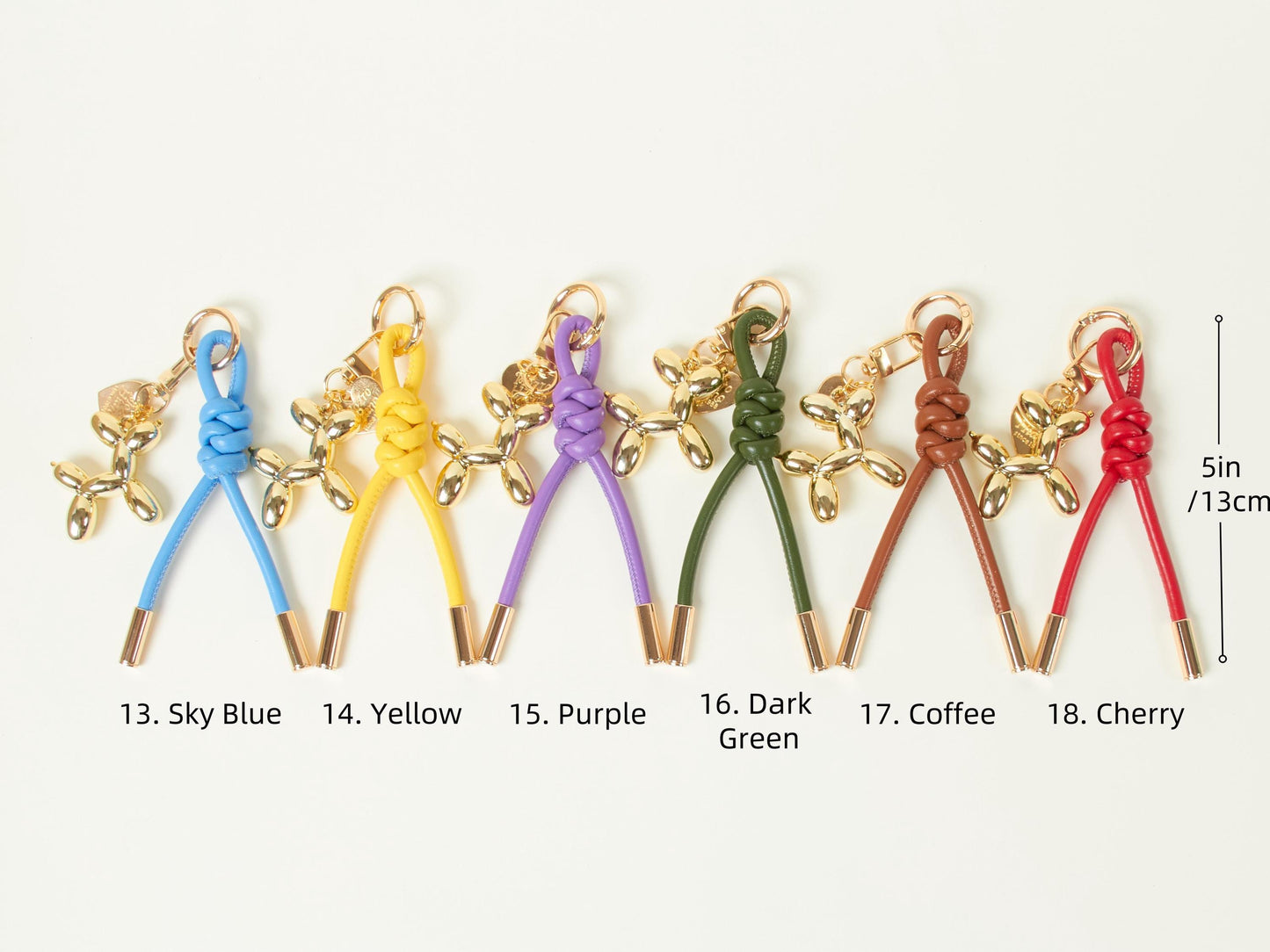 Balloon Dog Bag Charm: Leather Rope Keychain, Purse Accessories