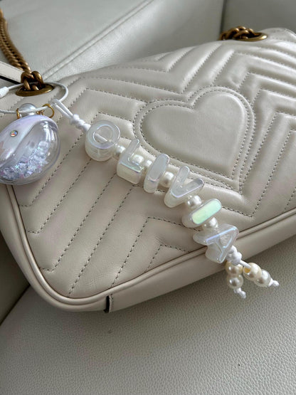 Personalized Iridescent Name Keychain - Custom Handmade Bag Charm Purse charm