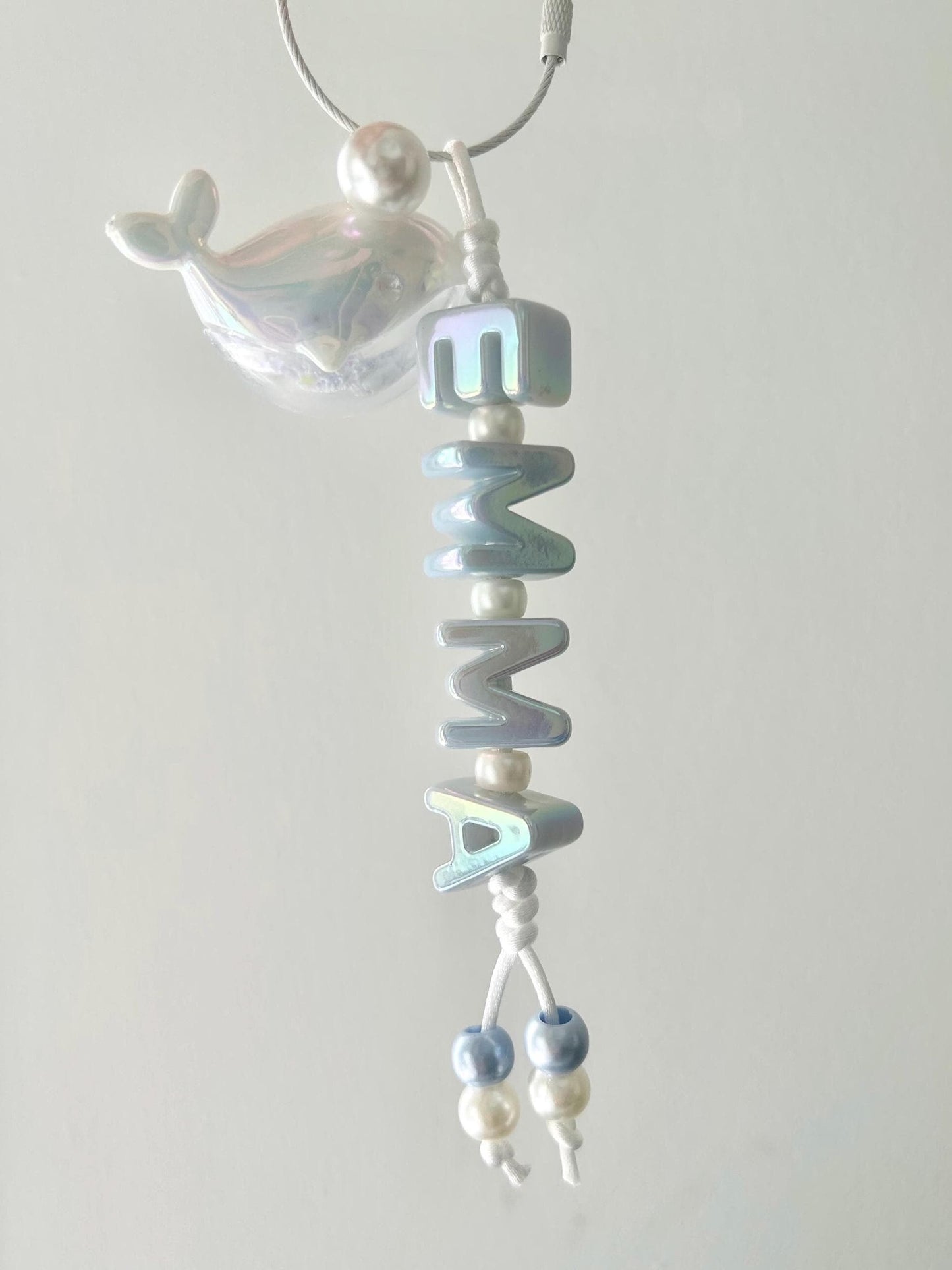 Personalized Iridescent Name Keychain - Custom Handmade Bag Charm Purse charm