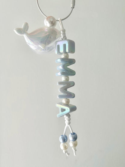 Personalized Iridescent Name Keychain - Custom Handmade Bag Charm Purse charm