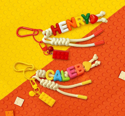 Personalized Brick Name Keychain Colorful Building Block Gift
