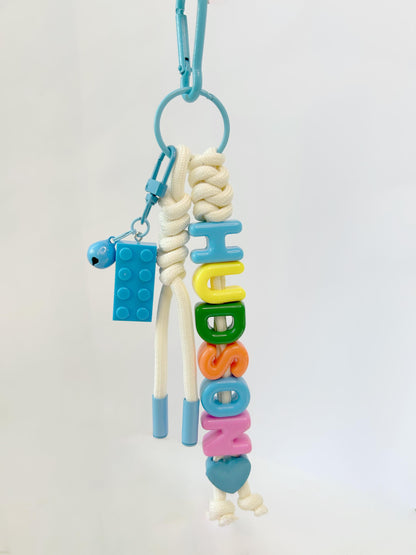 Personalized Brick Name Keychain Colorful Building Block Gift