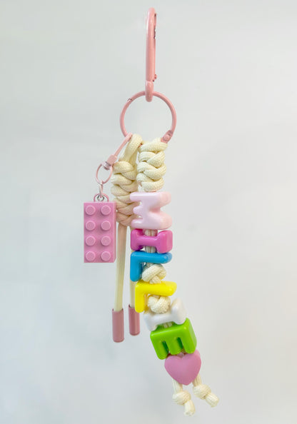 Personalized Brick Name Keychain Colorful Building Block Gift