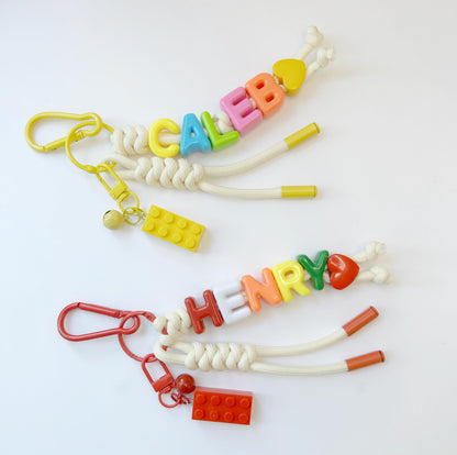 Personalized Brick Name Keychain Colorful Building Block Gift