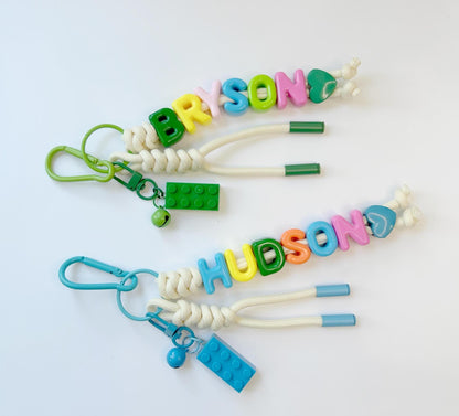 Personalized Brick Name Keychain Colorful Building Block Gift