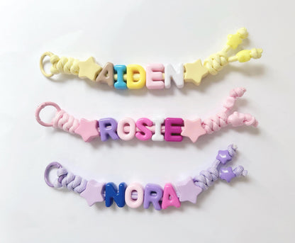 Personalized Beaded Name Keychain: Handmade Baby Backpack Charm
