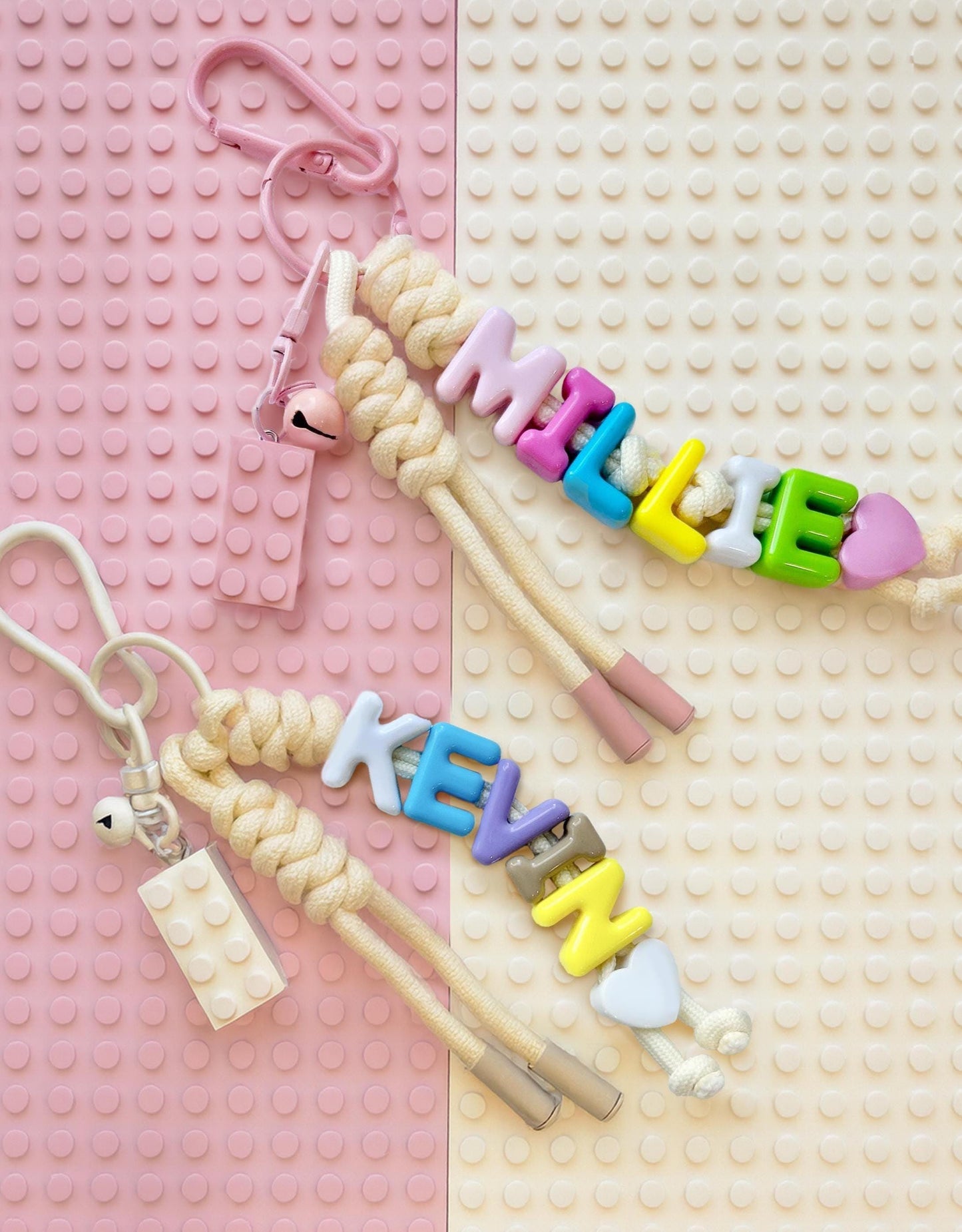 Personalized Brick Name Keychain Colorful Building Block Gift