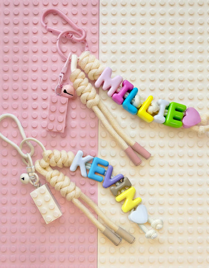 Personalized Brick Name Keychain Colorful Building Block Gift