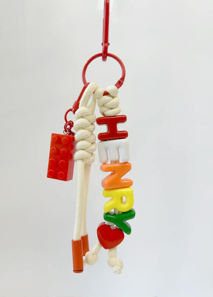 Personalized Brick Name Keychain Colorful Building Block Gift