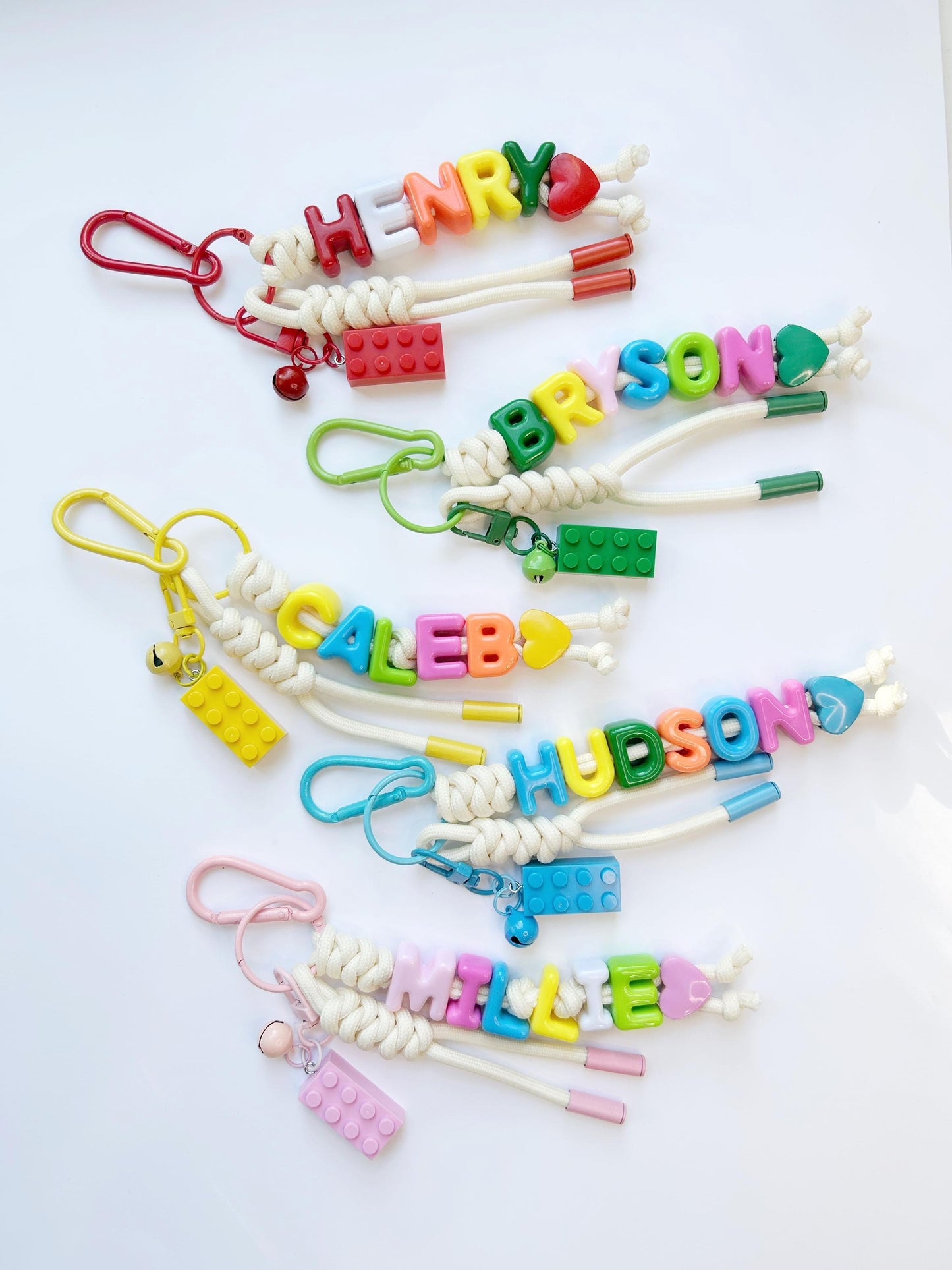 Personalized Brick Name Keychain Colorful Building Block Gift