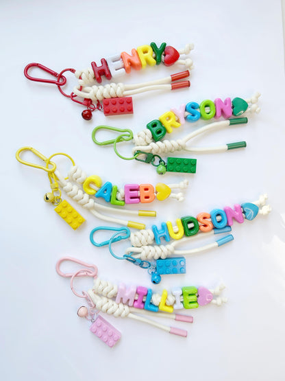 Personalized Brick Name Keychain Colorful Building Block Gift