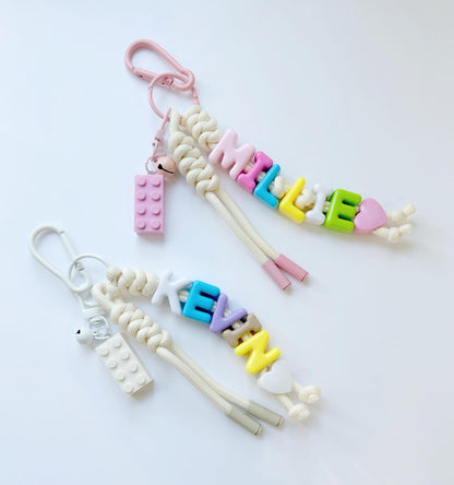 Personalized Brick Name Keychain Colorful Building Block Gift