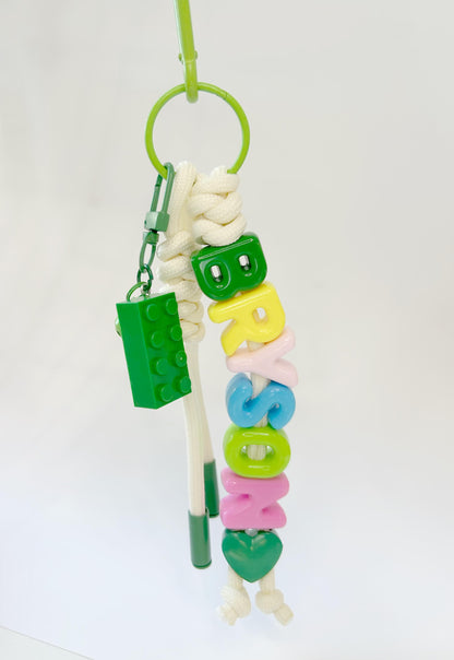 Personalized Brick Name Keychain Colorful Building Block Gift
