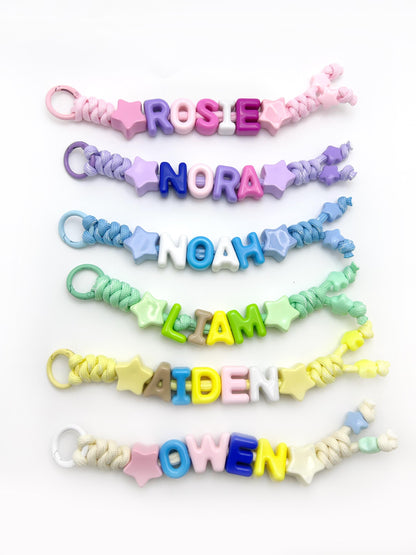 Personalized Beaded Name Keychain: Handmade Baby Backpack Charm