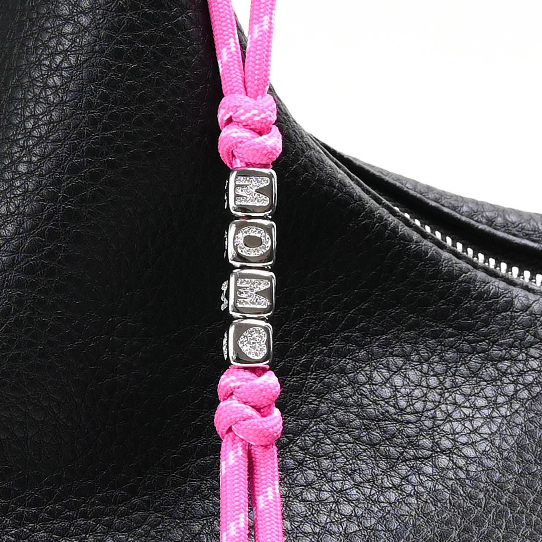 Custom Name Rope Bag Charm, Braided Paracord Purse Accessory, Handmade Keychain for Personalized Gift