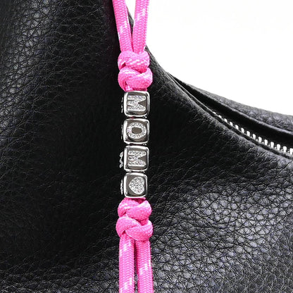 Custom Name Rope Bag Charm, Braided Paracord Purse Accessory, Handmade Keychain for Personalized Gift
