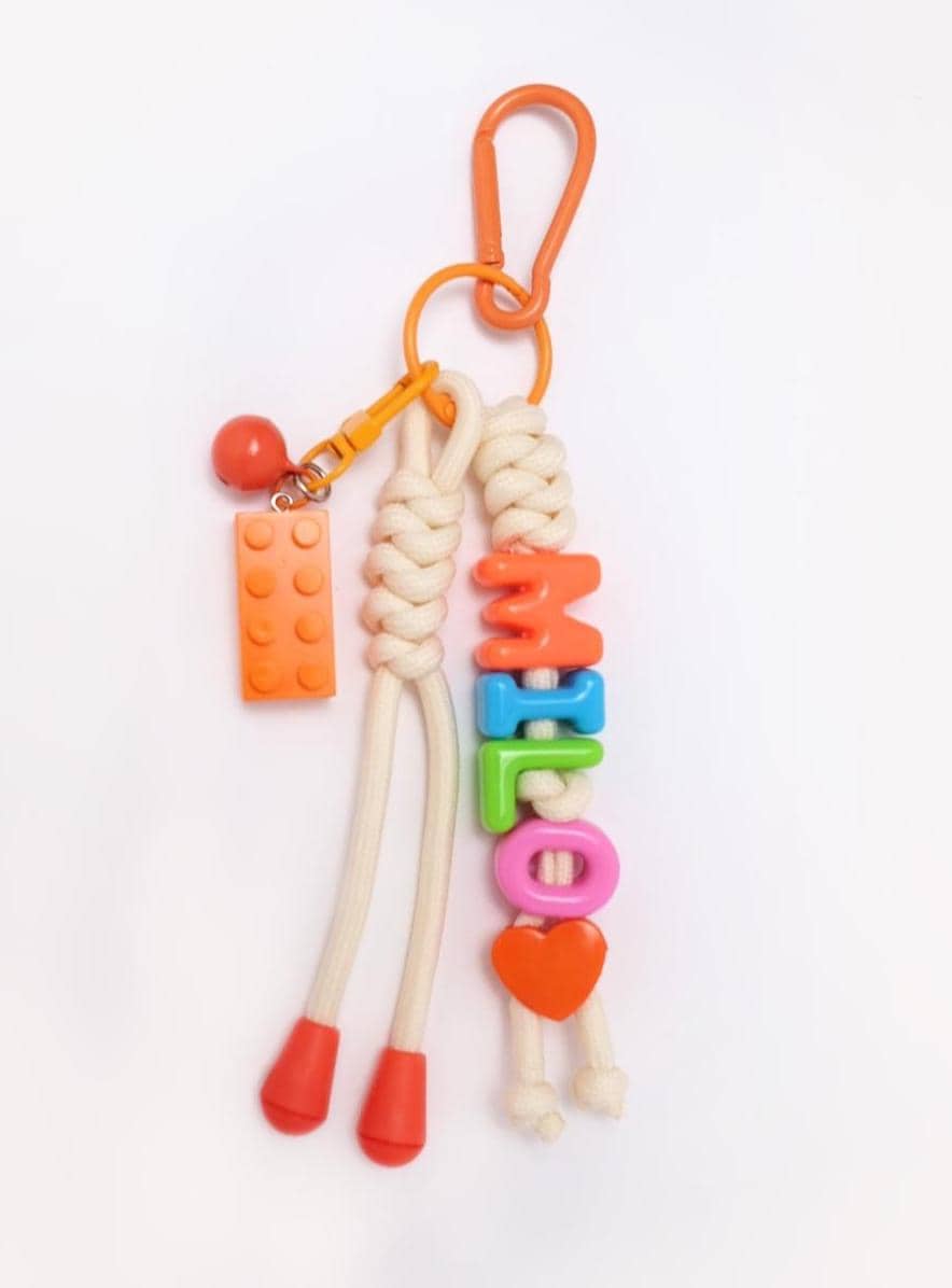 Personalized Brick Name Keychain Colorful Building Block Gift