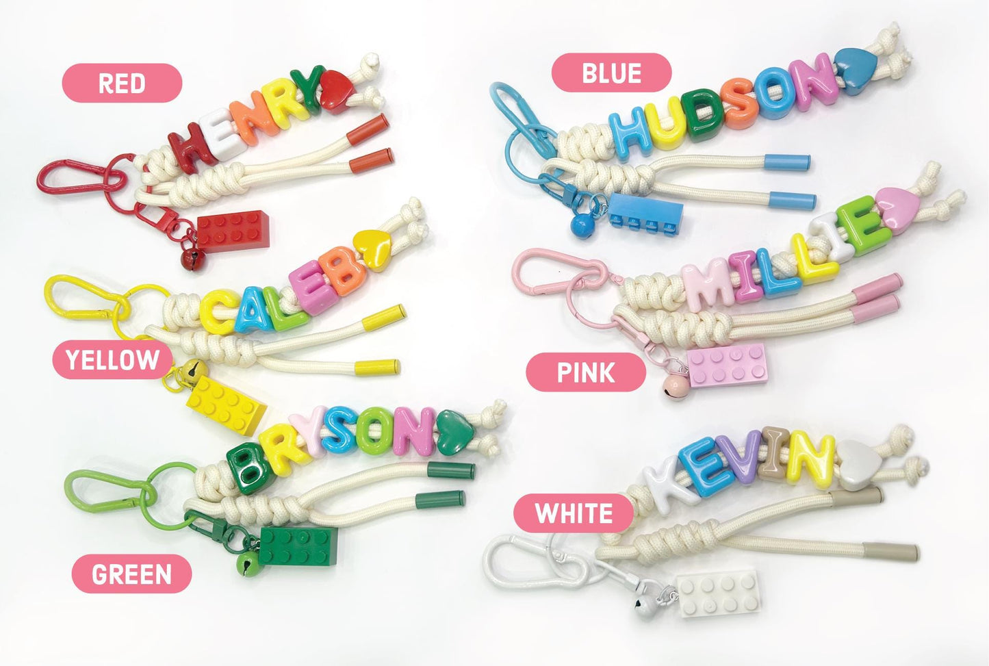 Personalized Brick Name Keychain Colorful Building Block Gift