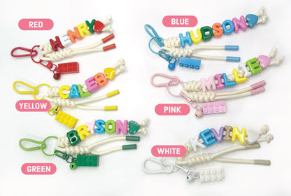 Personalized Brick Name Keychain Colorful Building Block Gift