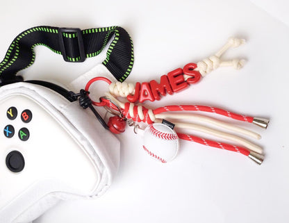 Personalized Sports Name Keychain Gift - Custom Name with Soccer Baseball Basketball